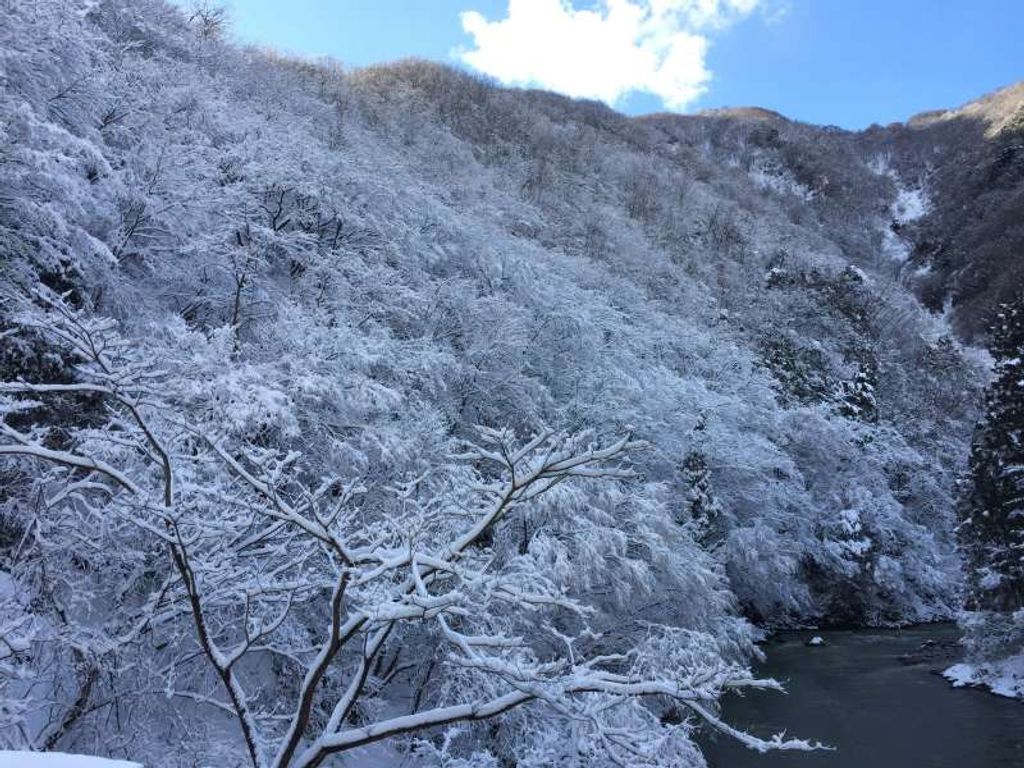 Lake Yogo Before The Dawn Snow Covered Niu River 夜明け前の余呉湖と丹生川の雪景色 Gowithguide