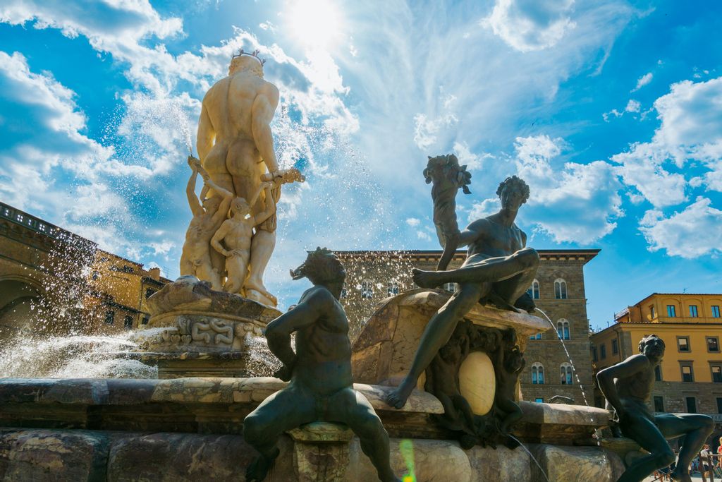 The fountain of Neptune in Florence, Italy