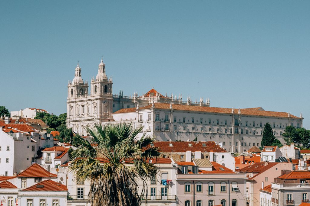 Arial view of Alfama District, Lisbon