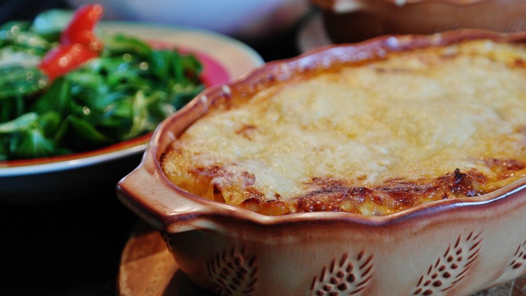 A pot of homemeade lasagna 