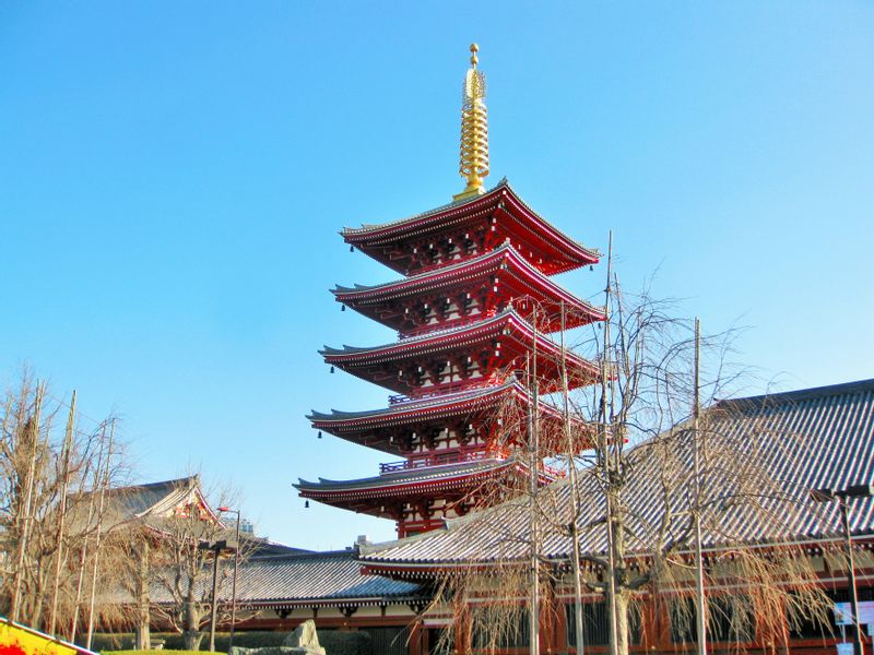 Tokyo Private Tour - Five-storied pagoda in Asakusa Sensoji