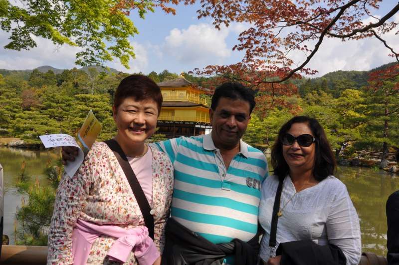 Nagoya Private Tour - At Kinkakuji Temple (金閣寺）, the Golden Pavilion in Kyoto.