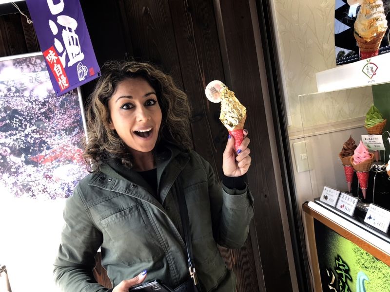 Osaka Private Tour - Try golden ice cream lol Gurjeet from USA