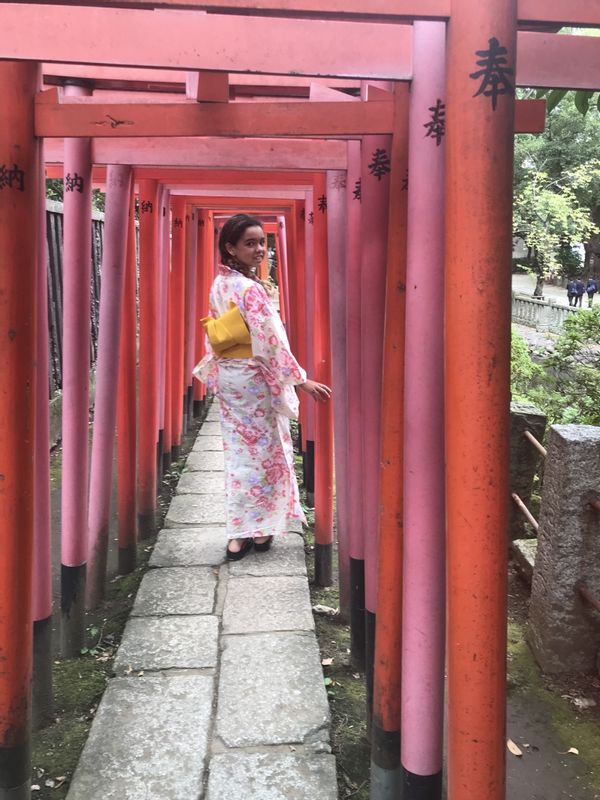 Tokyo Private Tour - At a Shrine. Dressing Yukata service for girls is free. Please ask me if interested. 