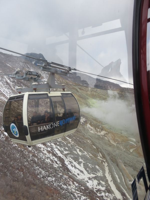 Tokyo Private Tour - A cable car at Owakudani Volcanic Valley in Hakone