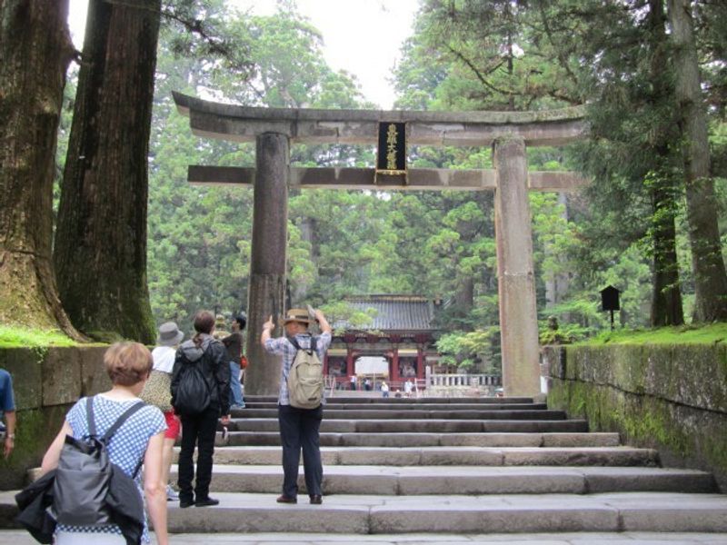 Tochigi Private Tour - Stone Torii in Toshogu-Shrine.  One of my tour members took this and sent this for me.