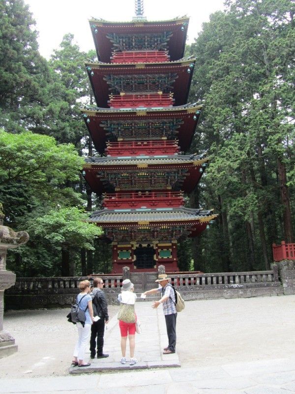 Tochigi Private Tour - In front of five story pagoda in Toshogu-Shrine.  My first time guiding to Kiwi and German.