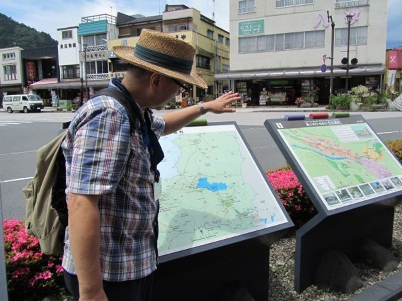 Tochigi Private Tour - In front of Tobu Nikko station.  I explain where we are going from now on.