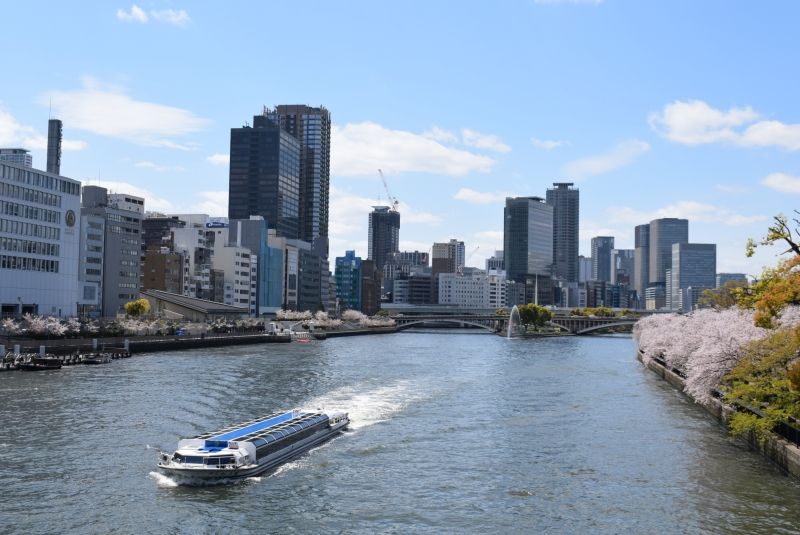 Hyogo Private Tour - El Rio Okawa en Osaka en la epoca de cerezo en flor