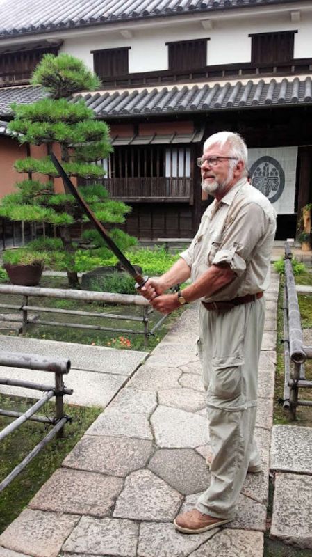 Kanagawa Private Tour - Having a real Japanese sward in Kurasiki in 2015.