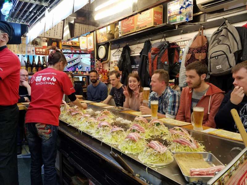 Kanagawa Private Tour - The Okonomiyaki, a kind of Japanese pan cake, in Hiroshima in 2016.