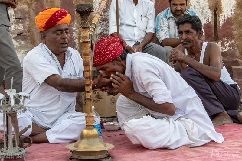 Himachal Pradesh Private Tour - Local People enjoy huka at Rajasthan village