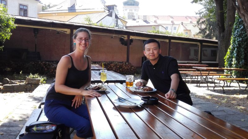 Prague Private Tour - enjoying lunch in Kutná Hora, on a half day trip from Prague