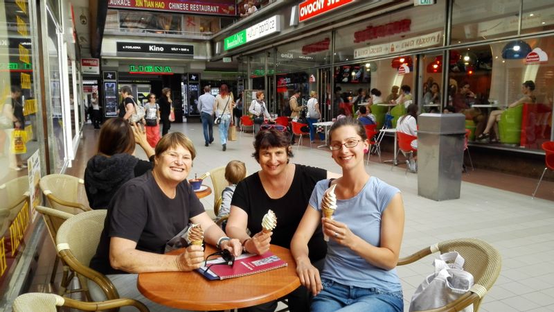 Prague Private Tour - Having ice cream on a hot summer day on an architecture tour