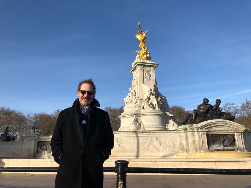 London Private Tour - Sean at the Victoria Memorial, Buckingham Palace (on a bright but windy morning!)