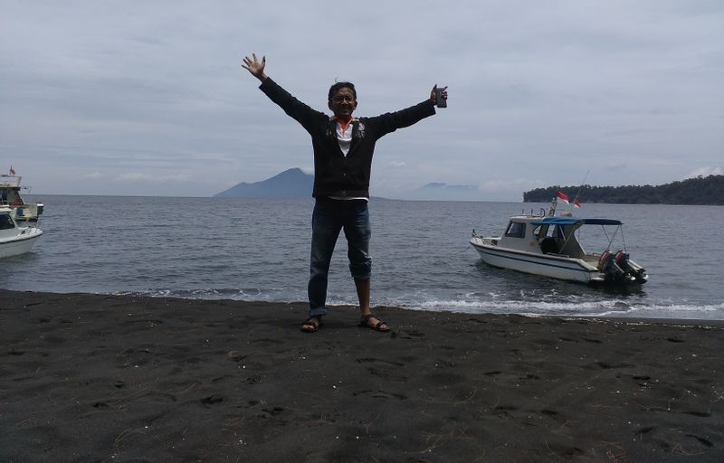 Jakarta Private Tour - Me at the son of Krakatau volcanoe