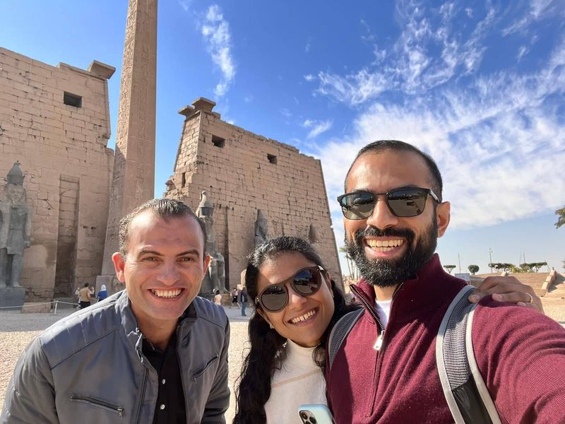 Luxor Private Tour - At Luxor Temple with Indian couple