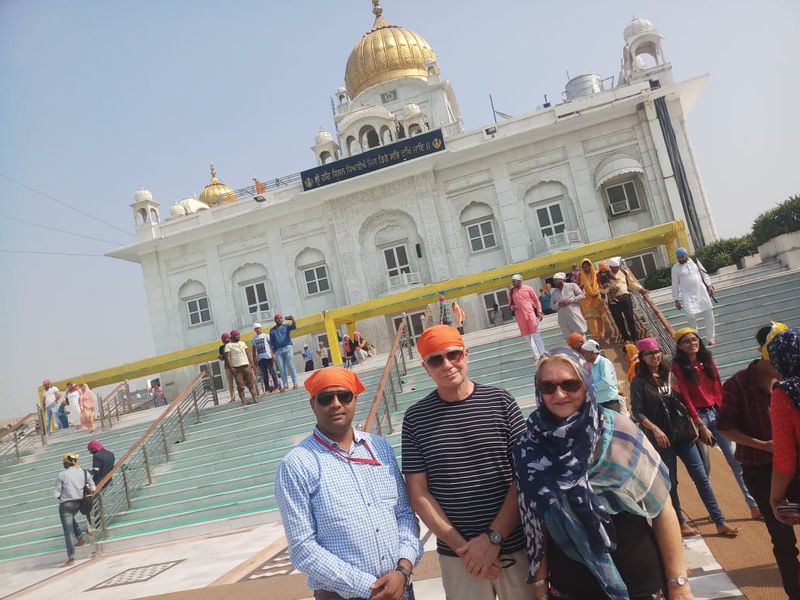 Delhi Private Tour - With my valued guests at Sikh Temple, Delhi