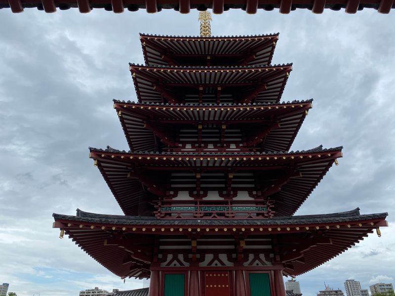 Osaka Private Tour - The 5 storey pagoda in  Shitenoji Temple