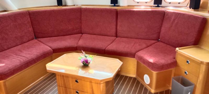 Chon Buri Private Tour - seating inside the yacht 