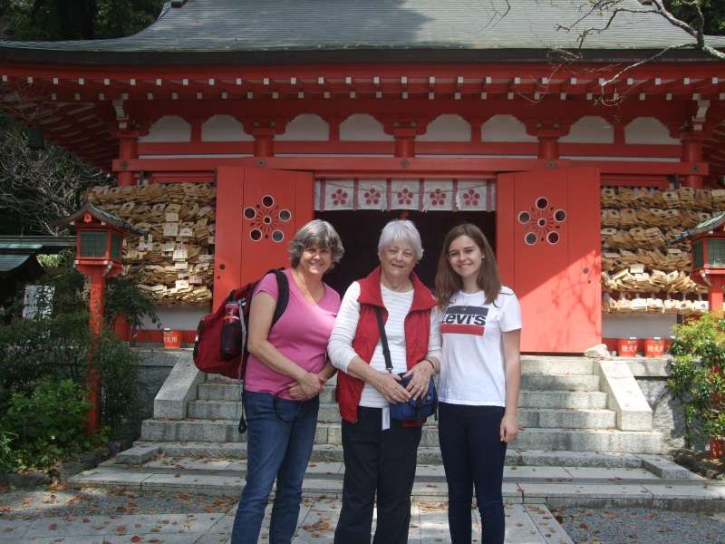 Kanagawa Private Tour - In front of the main hall of Egara Tenjin Shrine dedicated to the god of learning