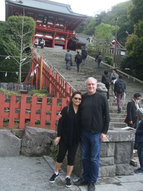 Kanagawa Private Tour - Near the staircase to the main hall of Tsurugaoka Hachiman Shrine 