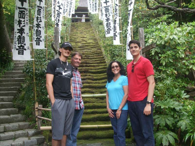 Kanagawa Private Tour -  The moss-covered stone stairs at Kamakura's oldest temple,  Sugimoto Temple