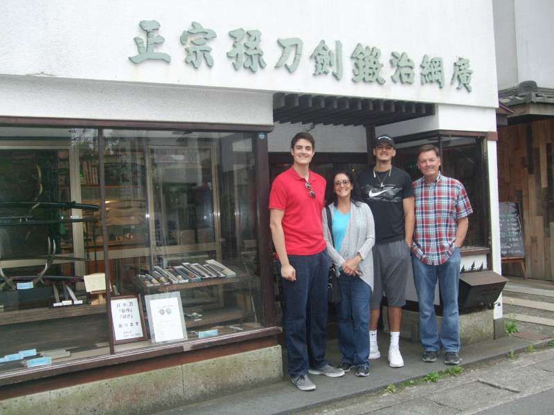 Kanagawa Private Tour - At the entrance of Masamune Sword and Blade Workshop