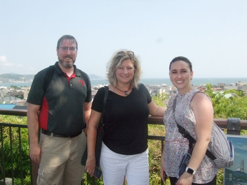 Kanagawa Private Tour - Behind us is Sagami Bay, part of the Pacific Ocean at Hase Temple.