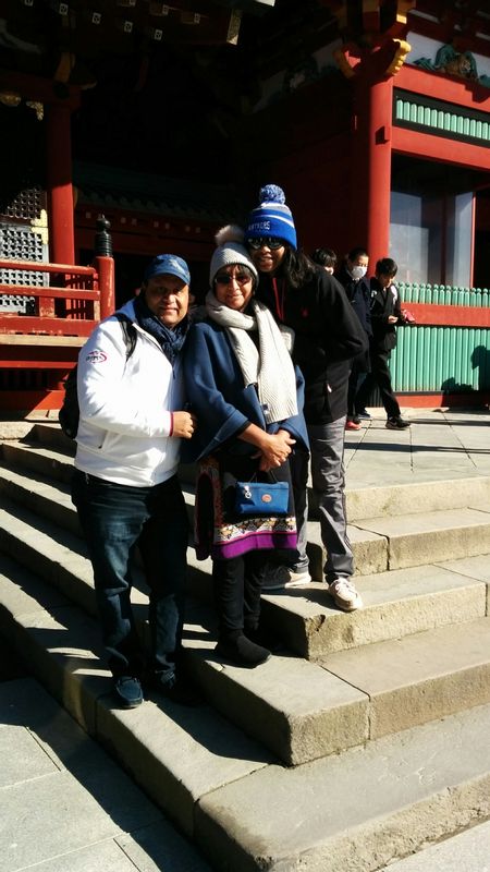 Kanagawa Private Tour - In front of the main hall of Tsurugaoka Hachiman Shrine