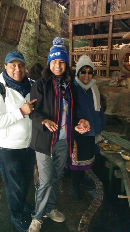 Kanagawa Private Tour - We washed and purified some coins with the sacred water in the grotto. 