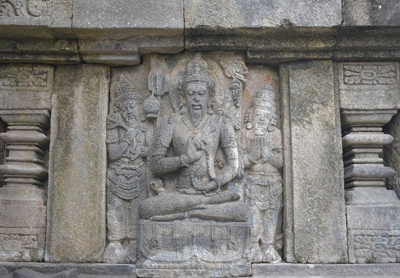 Yogyakarta Private Tour - A Brahman carved relief on the wall of Prambanan Temple 