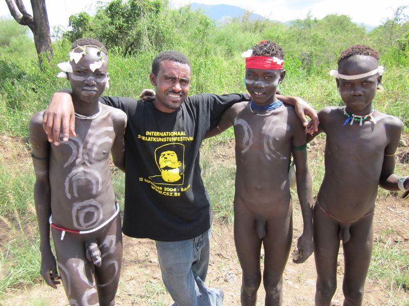 Addis Ababa Private Tour - The Mursi boys /Omo valley