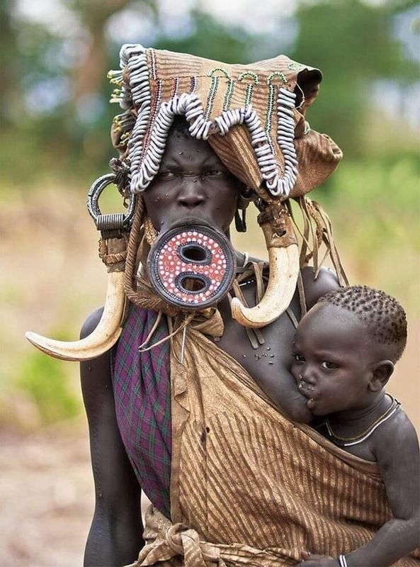 Addis Ababa Private Tour - The Mursi woman with her baby