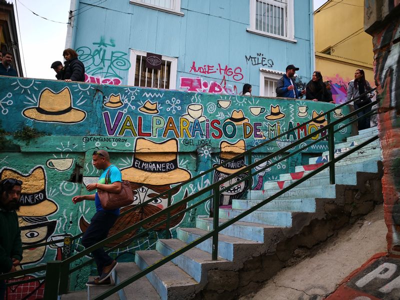 Santiago Private Tour - stairs in Valparaiso