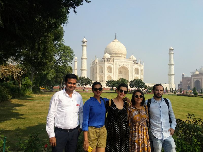 Agra Private Tour - Some Travellers with Atiq at Taj Mahal Same Day Tour