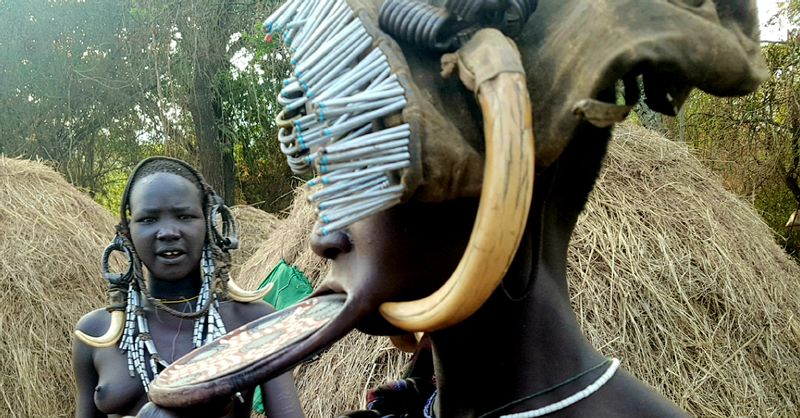 Southern Ethiopia Private Tour - A woman of Mursi tribe with lip plate