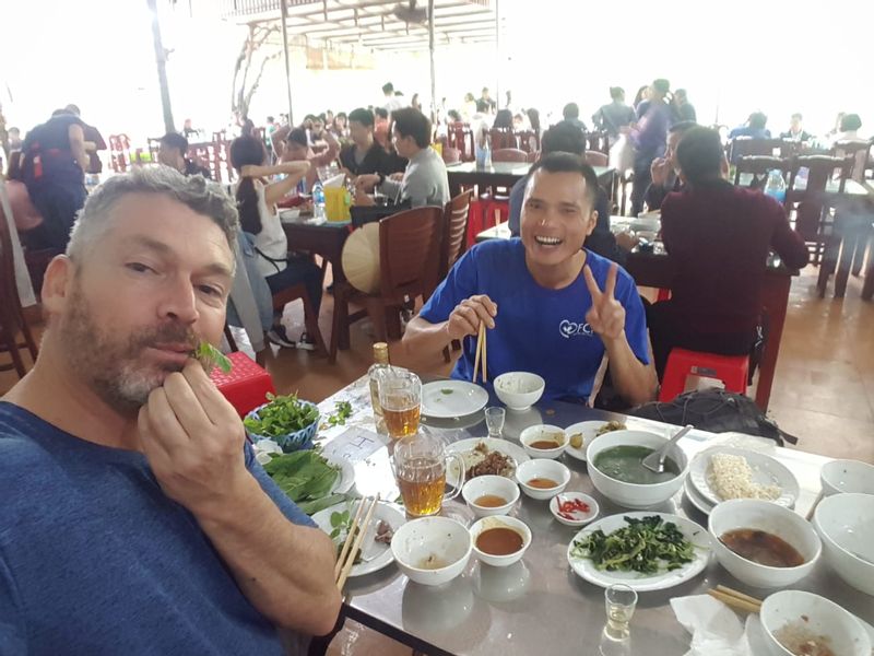 Hanoi Private Tour - At the local restaurant