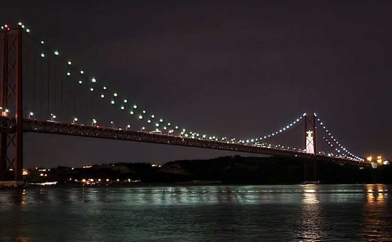 Lisbon Private Tour - Belem's bridge at night 