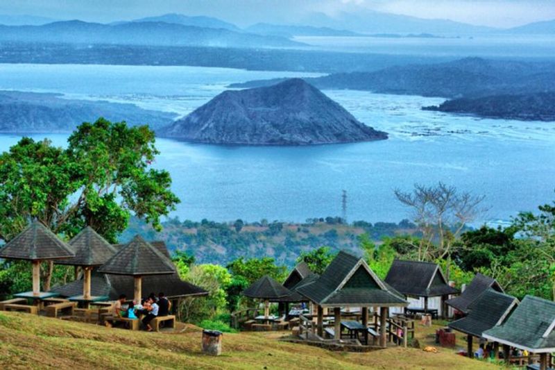 Quezon City Private Tour - The Taal Volcano one of the active volcano in the country the photo was taken in the view deck of the picnic grove in city of Tagaytay.