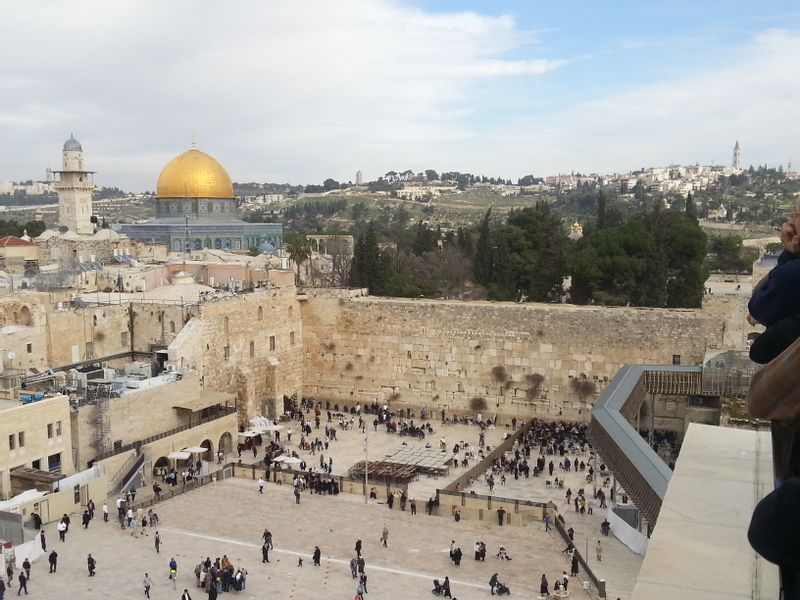 HaDarom Private Tour - The Western Wall, the holiest site for Jews, with the Dome of the Rock (one of Islam's holiest sites