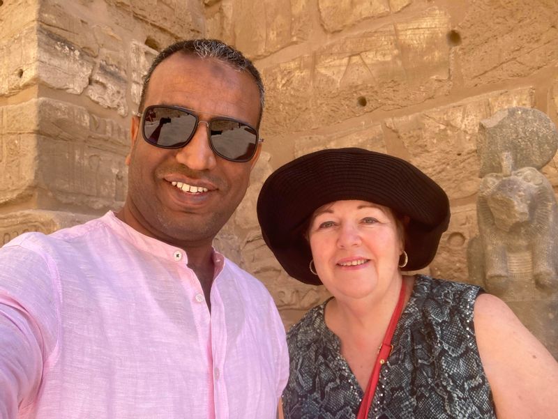 Luxor Private Tour - In Habu temple with Aurtalian lady