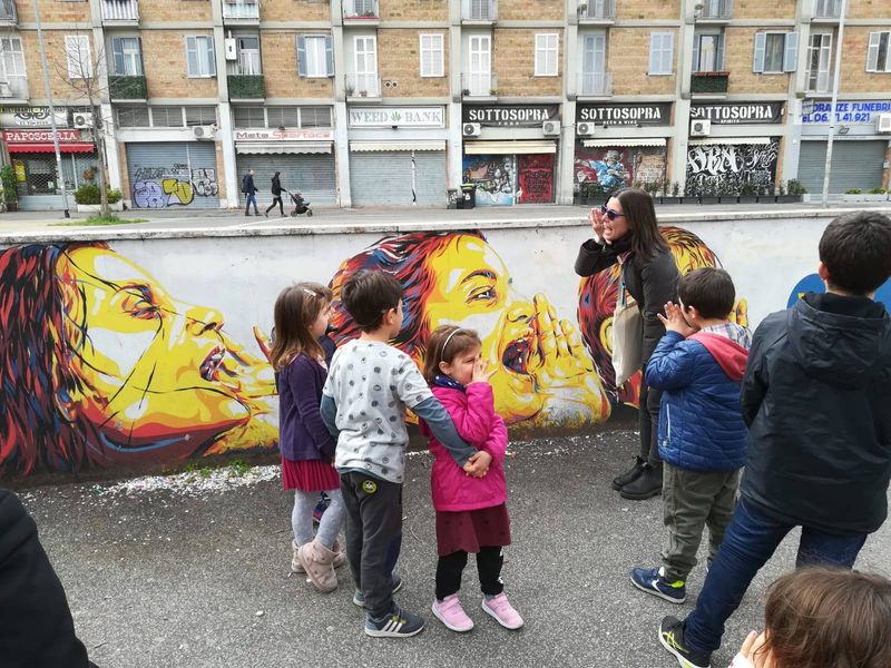 Rome Private Tour - Francesca in a street art tour for kids