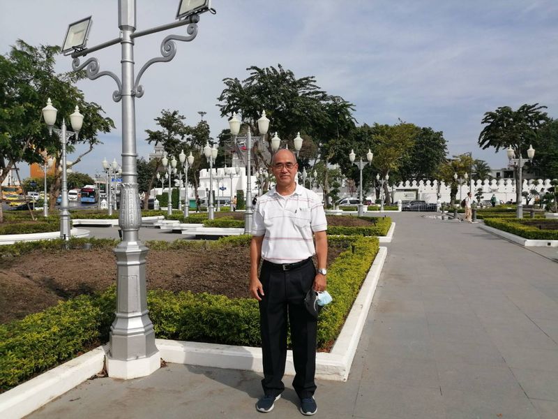 Bangkok Private Tour - At the city pavilion with a fortress and old city wall in the background