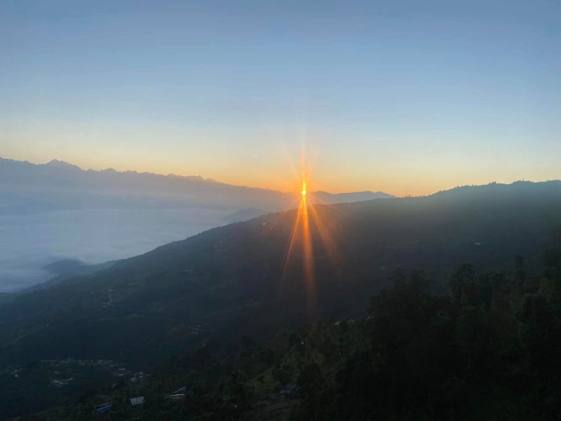 Kathmandu Private Tour - A beautiful sunset from Gorkha, historical place in Nepal. 