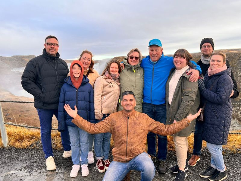 Reykjavik Private Tour - With my Tourists at Golden Falls 