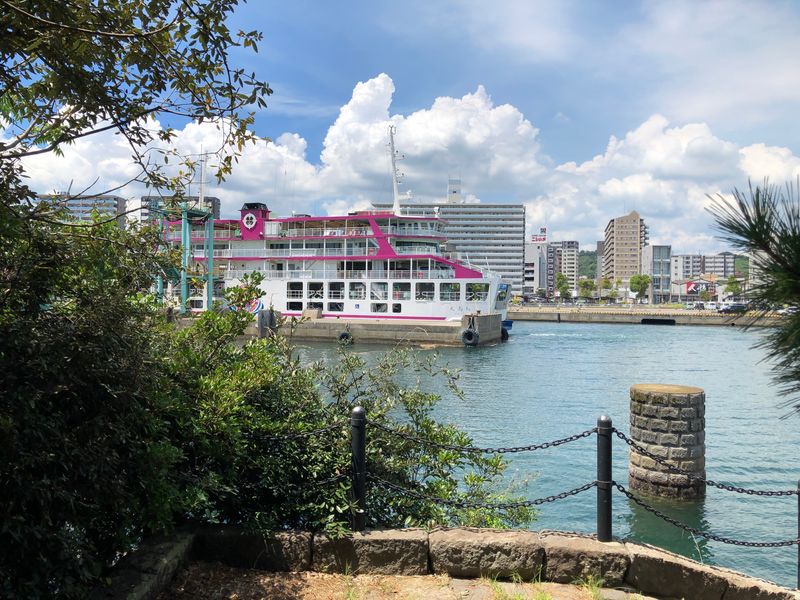 Kagoshima Private Tour - Sakurajima ferry seen from the aquarium