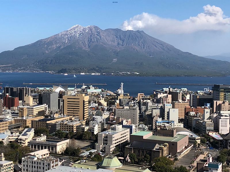 Kagoshima Private Tour - Sakurajima and Kagoshima City seen from Shiroyama Observatory.