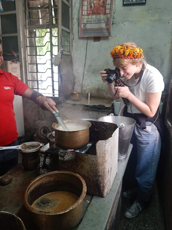 Jaipur Private Tour - Guest is enjoying the food tour 