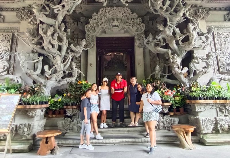 Bali Private Tour - Happy Guest at Entrance Gate at Taman Bidadari Ubud